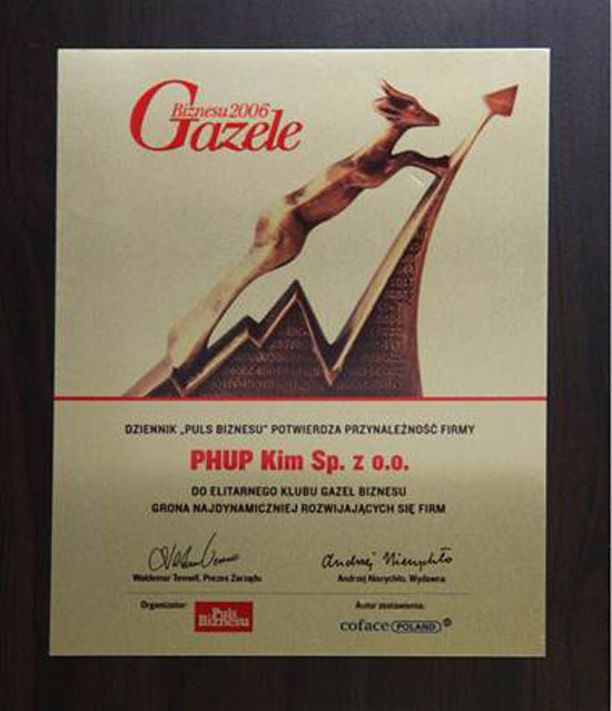 Gazela Biznesu 2006 dla PHUP Kim Sp. z o.o.